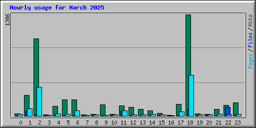Hourly usage for March 2025